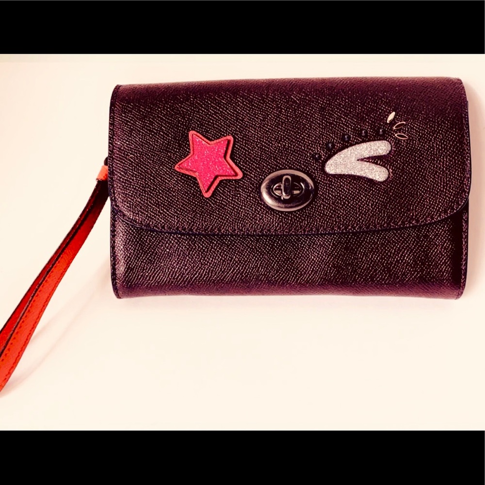 New Coach Bear Chain Crossbody Handbag Qb/oxblood - Picture 15 of 16